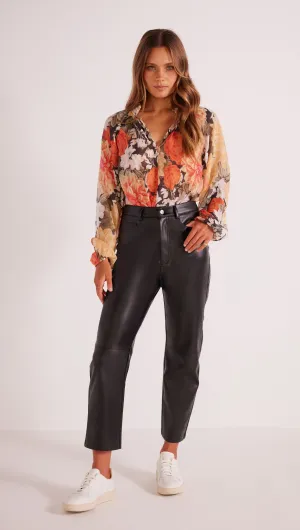 LANI FAUX LEATHER PANT BLACK