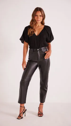 LANI FAUX LEATHER PANT BLACK