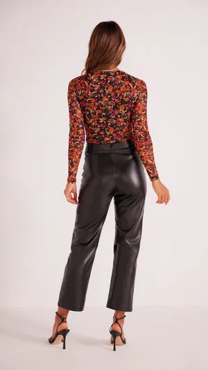 LANI FAUX LEATHER PANT BLACK