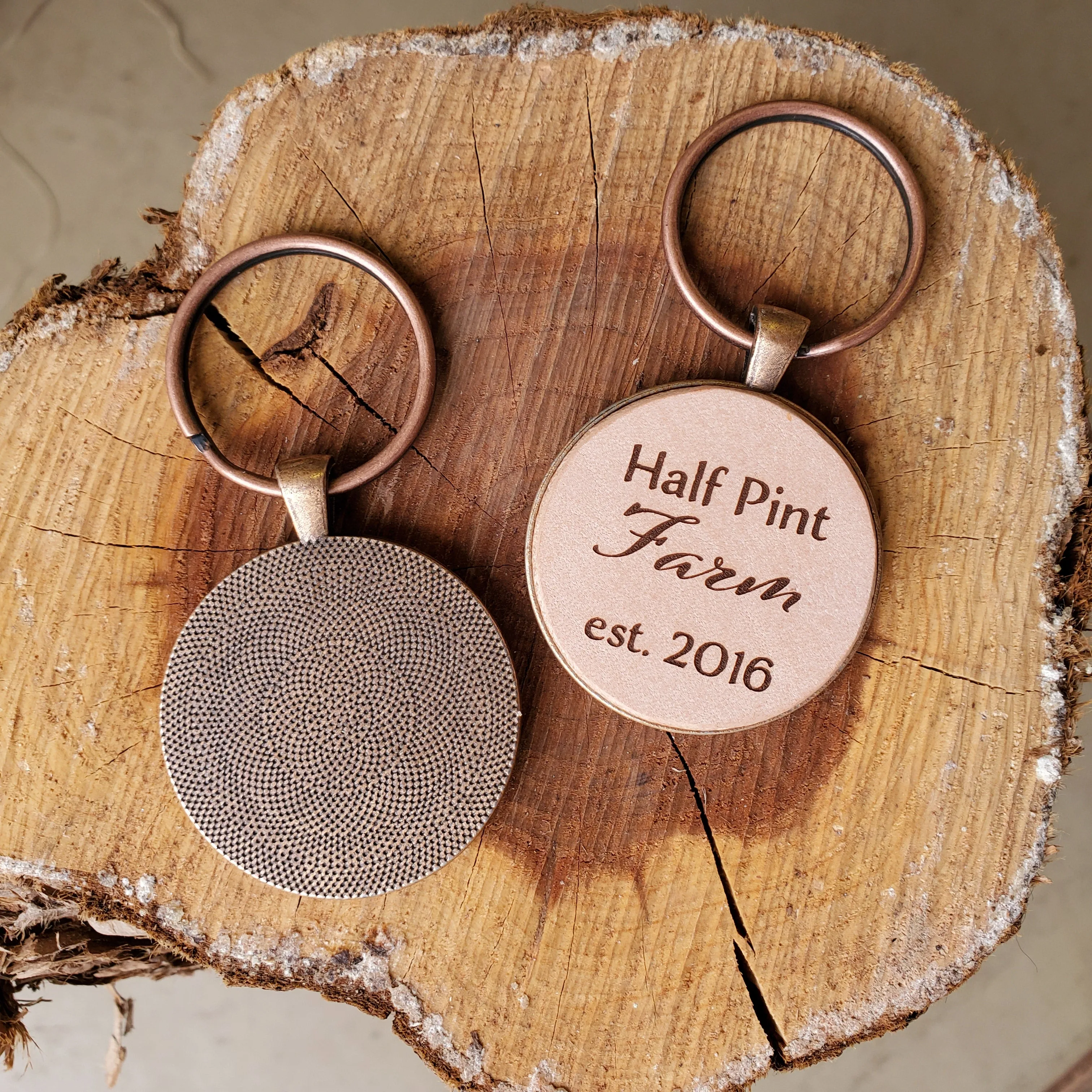 Laser Engraved Leather Keychain