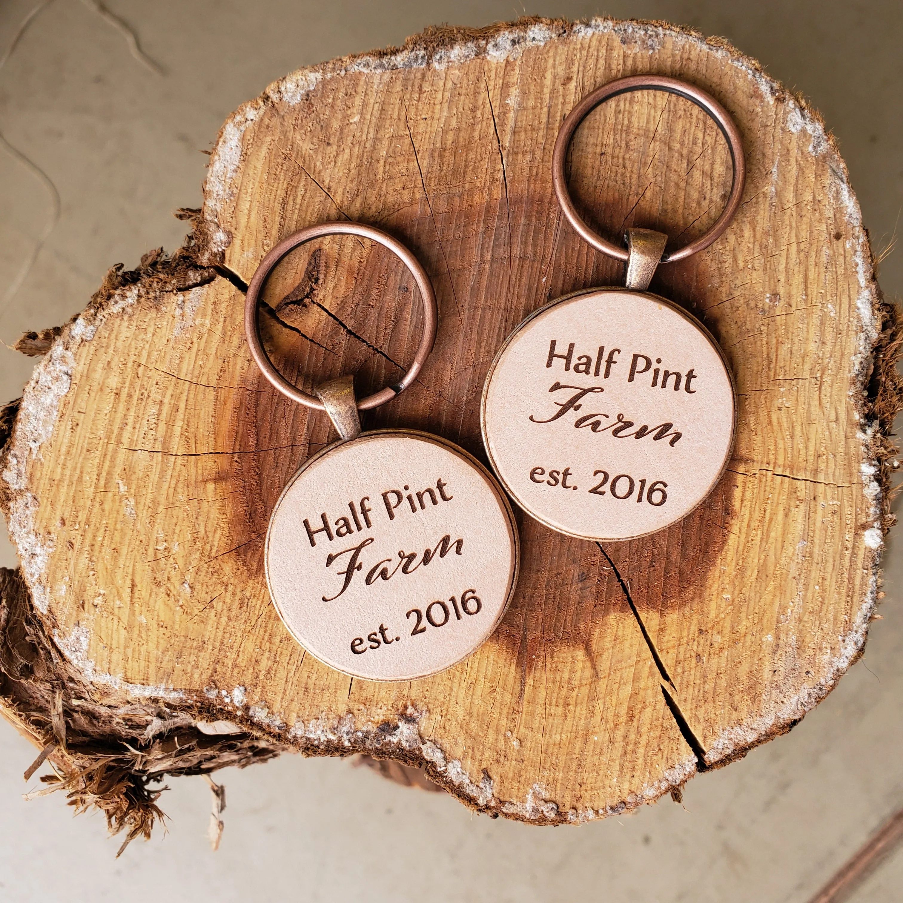 Laser Engraved Leather Keychain