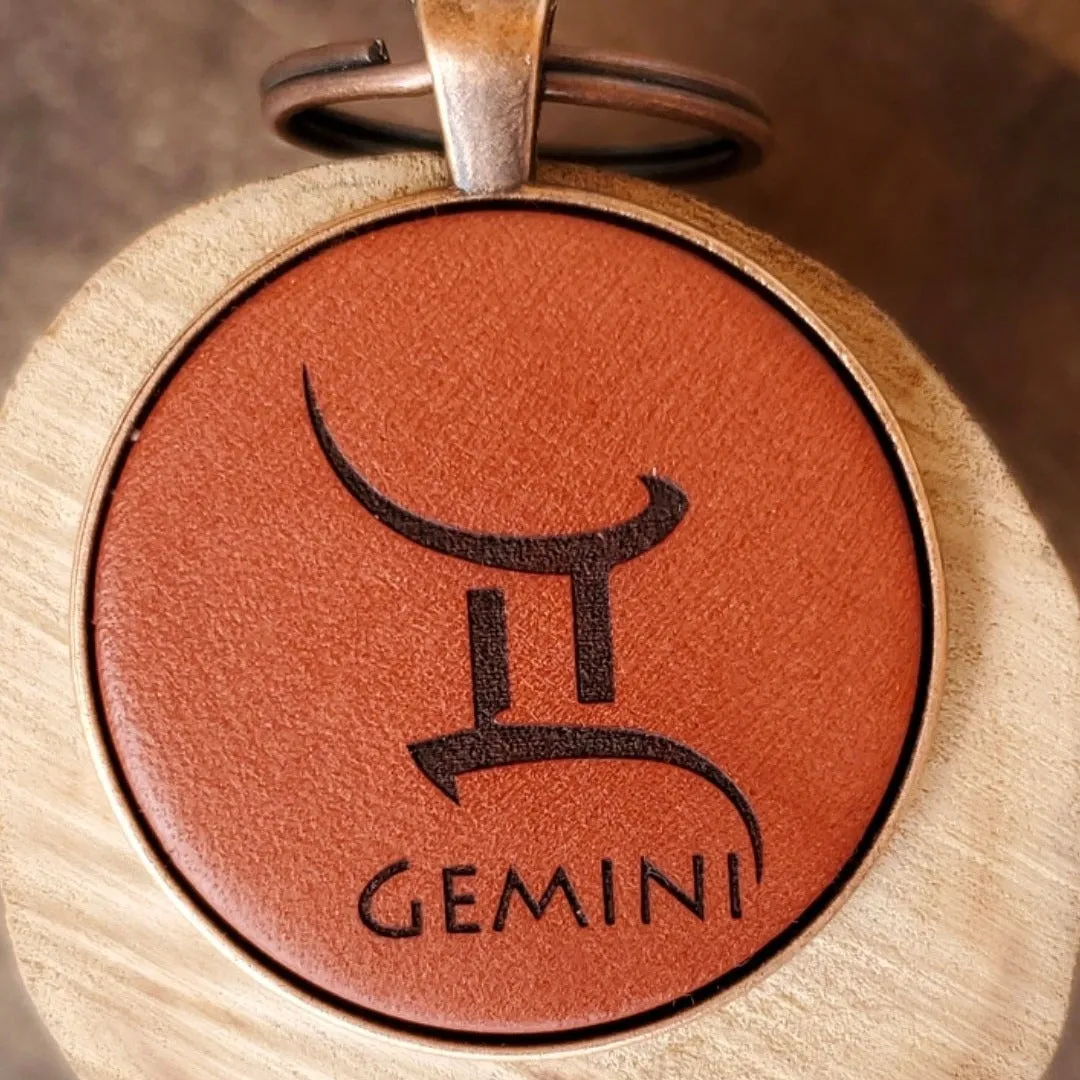 Laser Engraved Leather Keychain