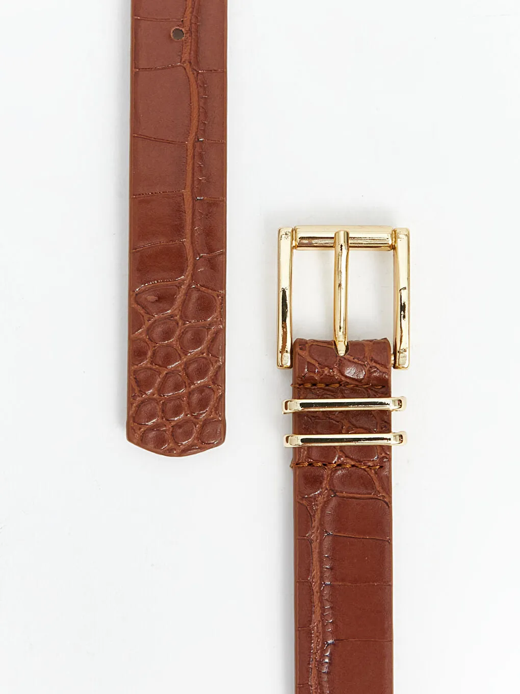LCW ACCESSORIES Brown Leather Look Women Belt 2-Pack