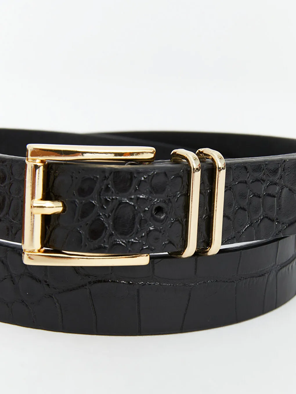 LCW ACCESSORIES Brown Leather Look Women Belt 2-Pack