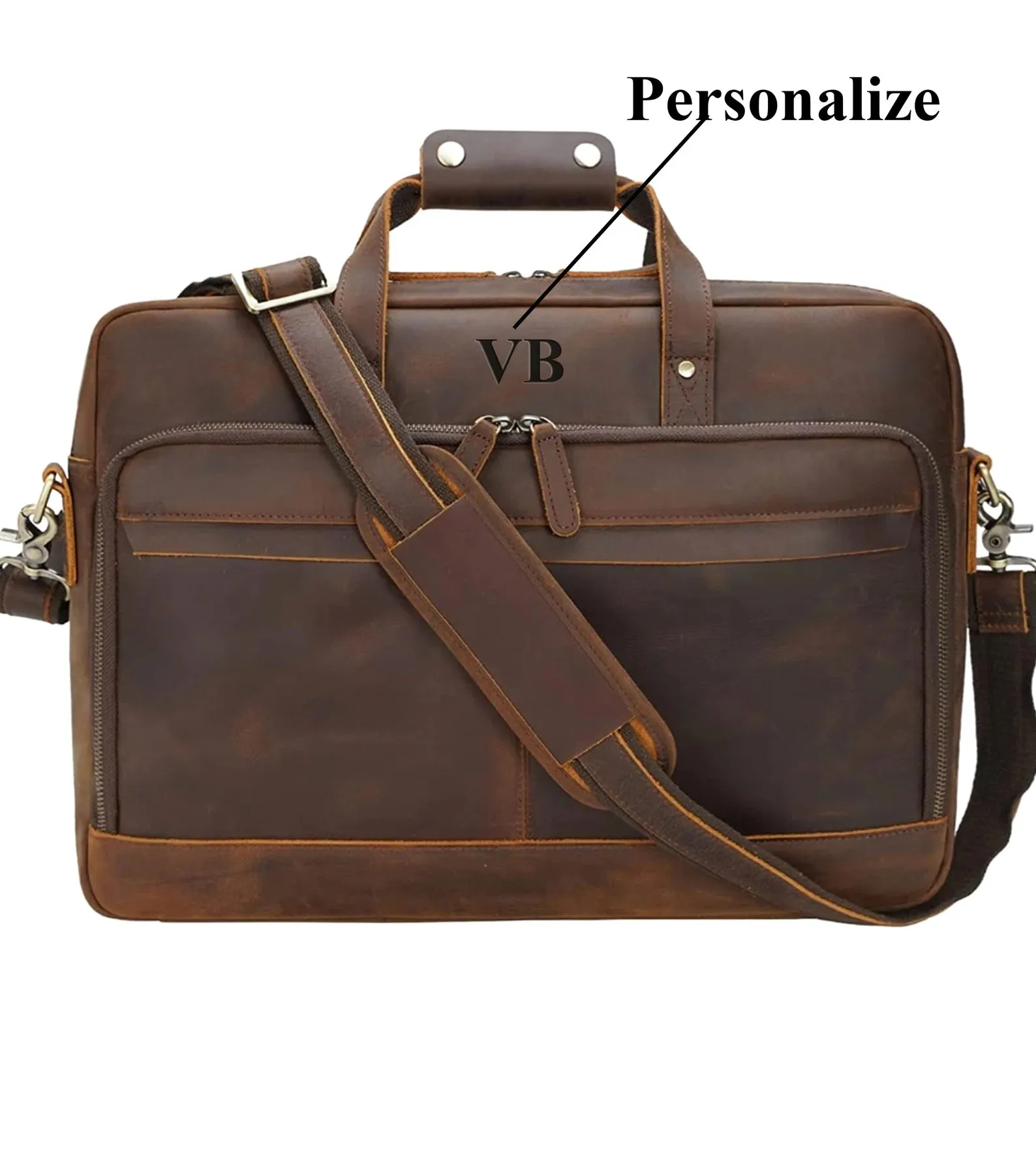 Leather briefcase man, pure leather