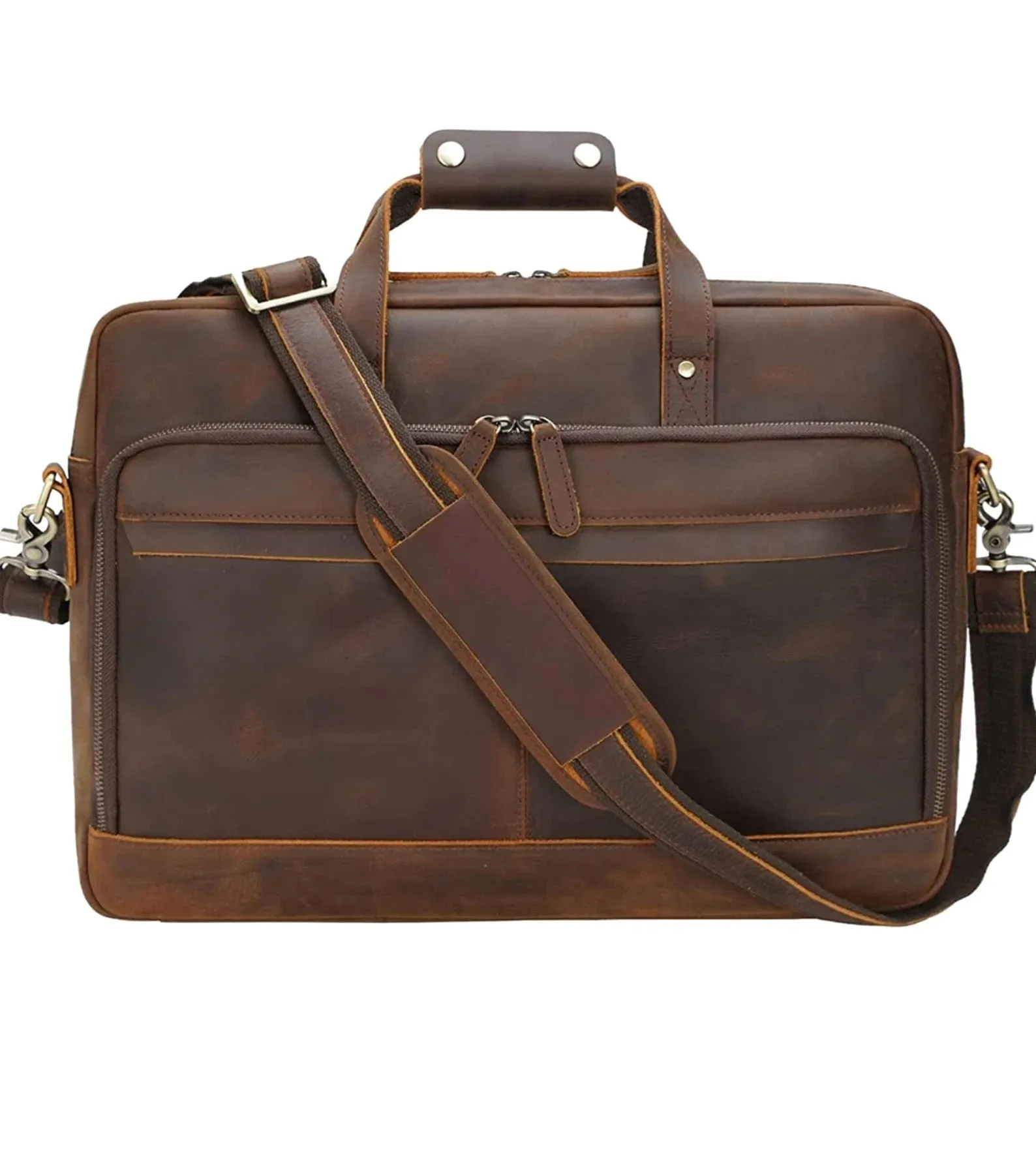 Leather briefcase man, pure leather
