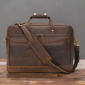 Leather briefcase man, pure leather