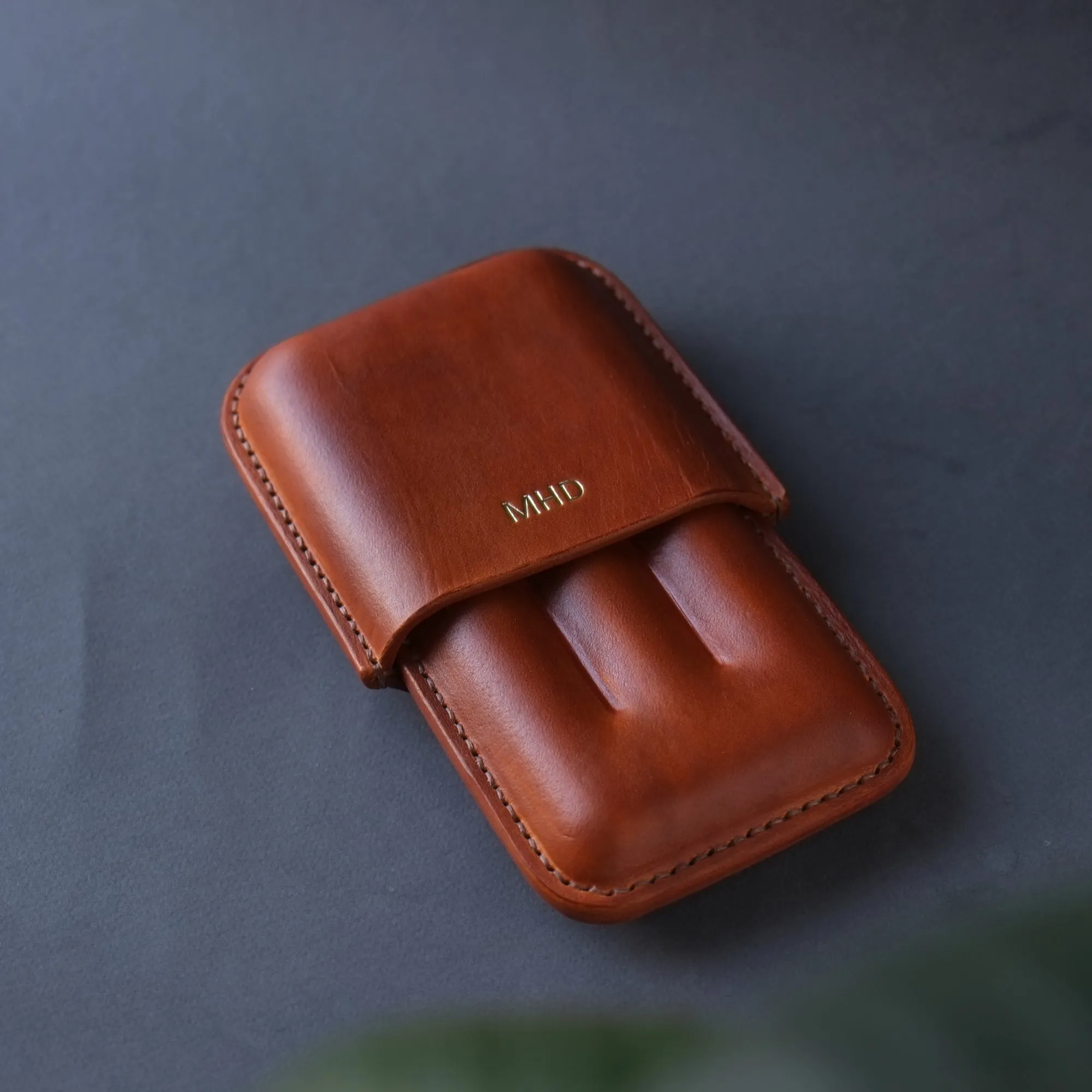 LEATHER CIGAR CASE / TAN