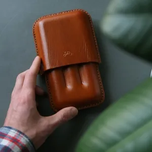 LEATHER CIGAR CASE / TAN