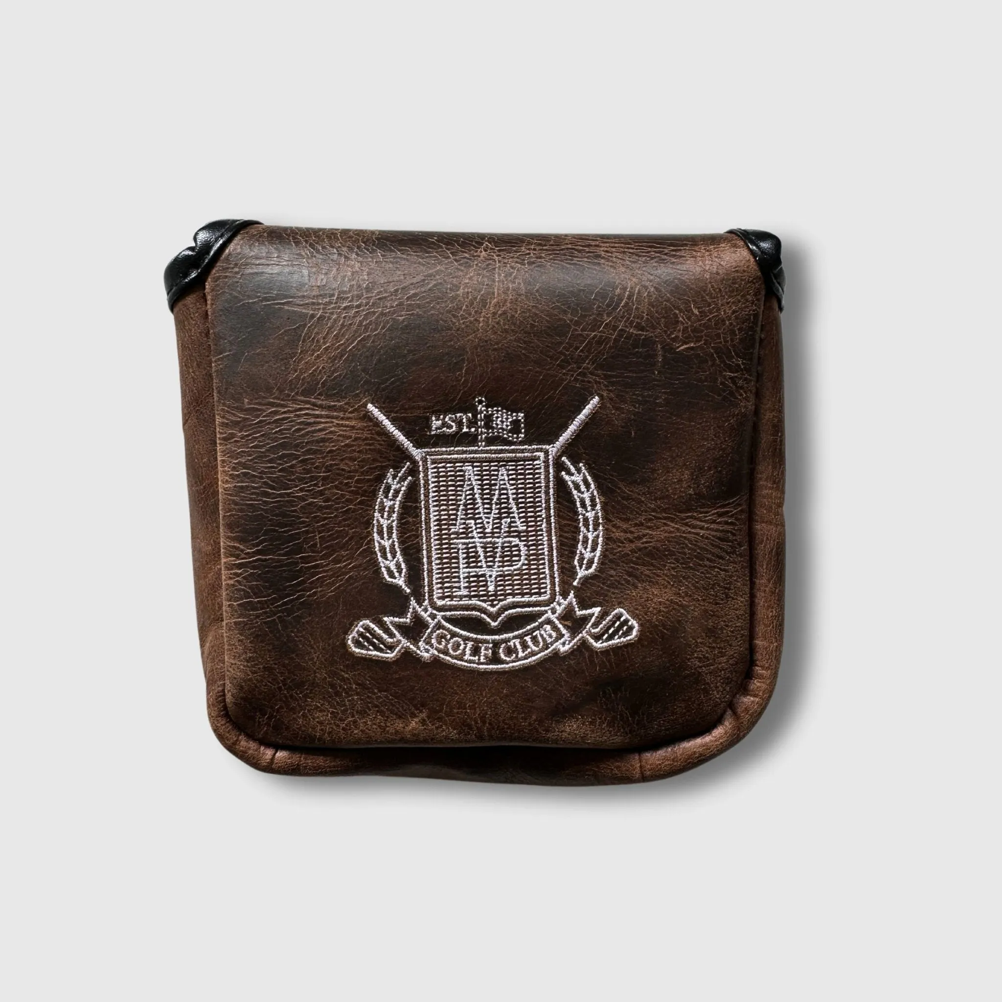 Leather Golf Putter Cover (Mallet) - Brown