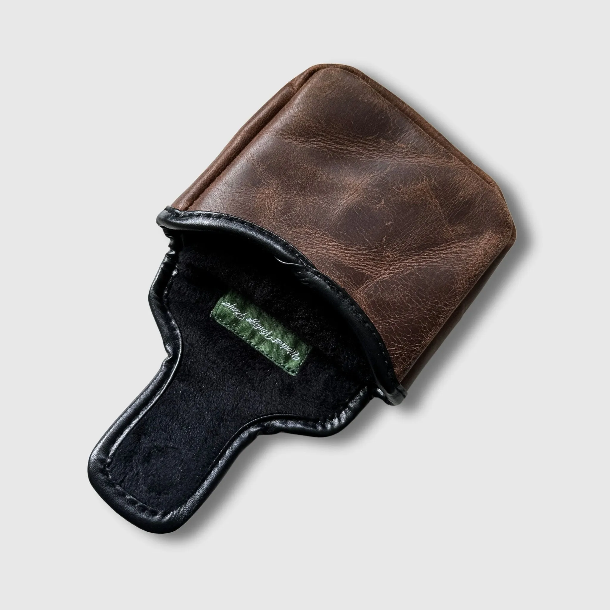 Leather Golf Putter Cover (Mallet) - Brown
