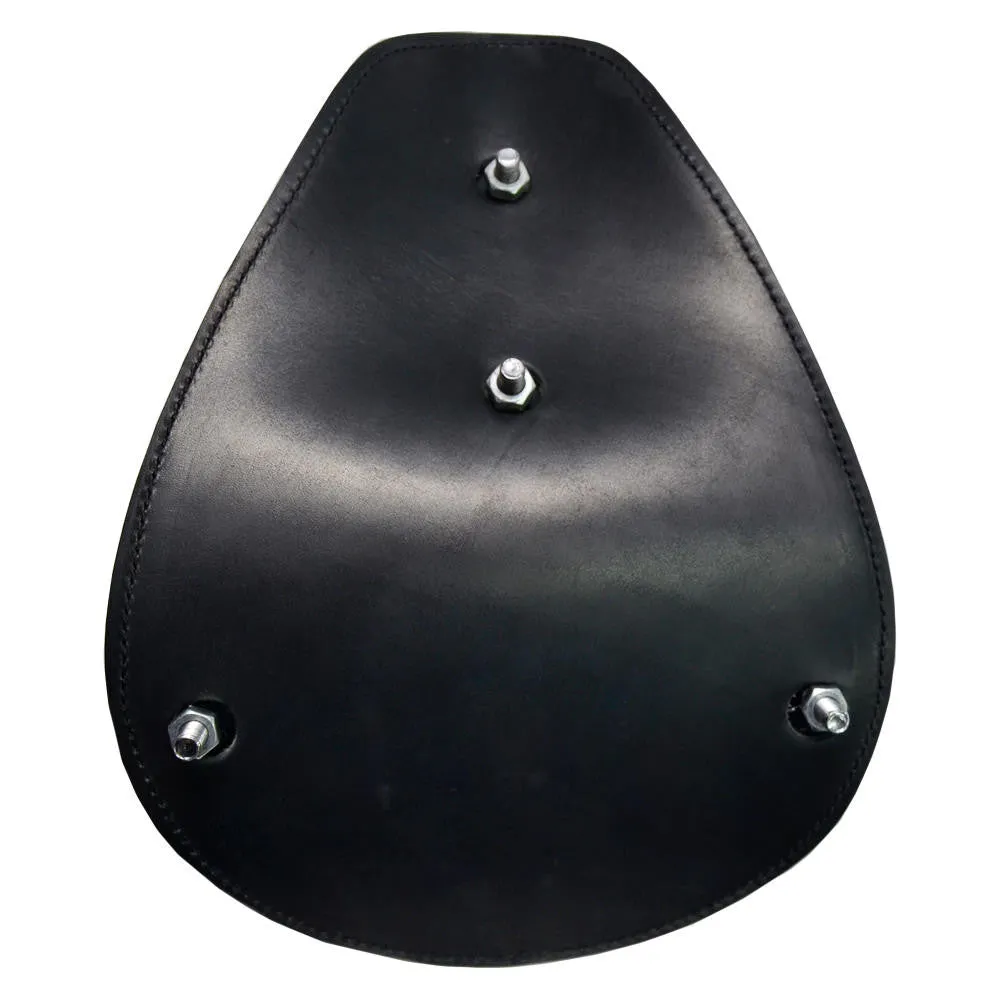 Leather Motorcycle Solo Seat - Black