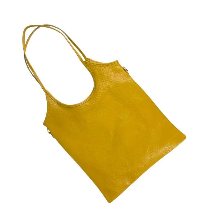 Leather Shoulder Bag with Crossbody Strap