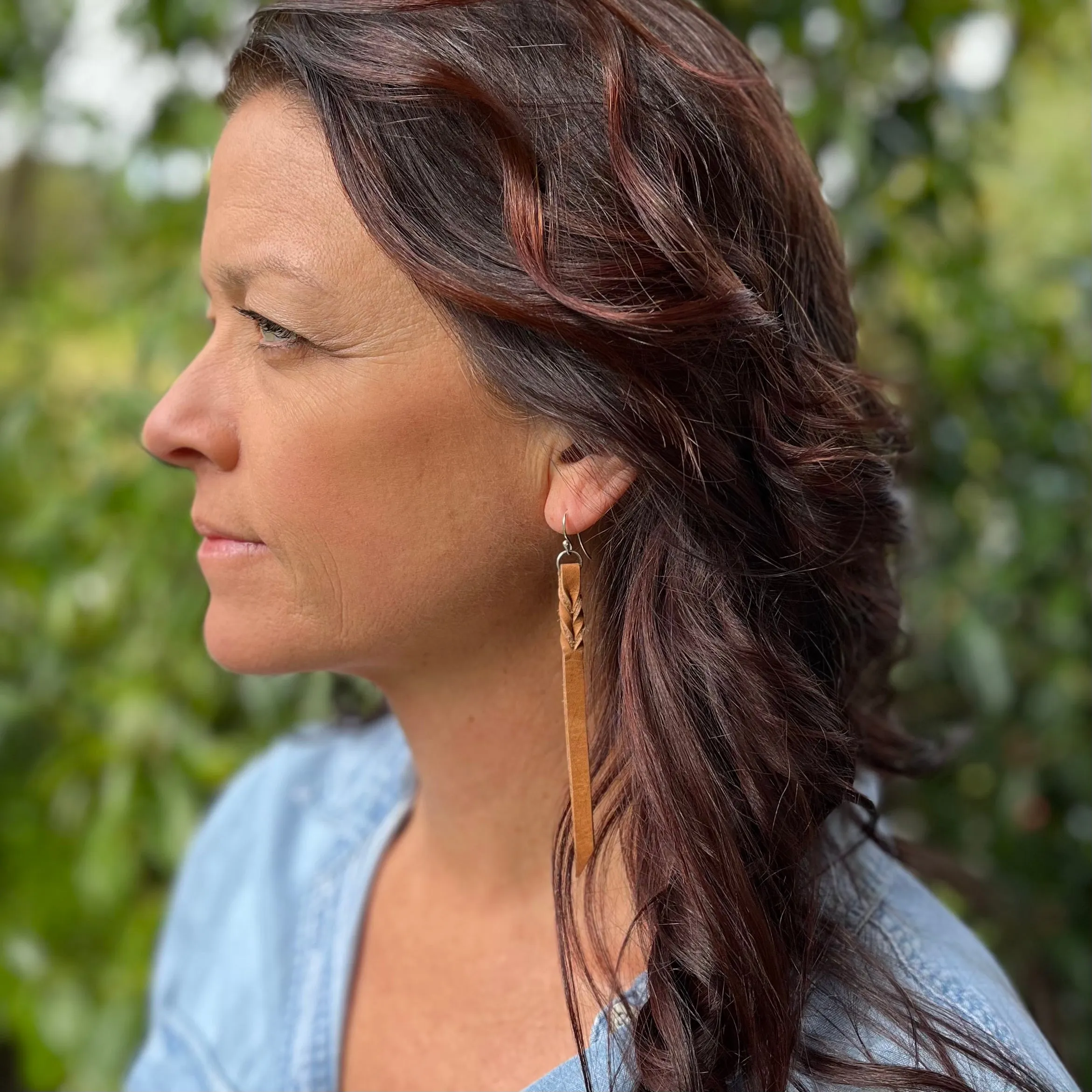 Leather Twist Detail Earrings