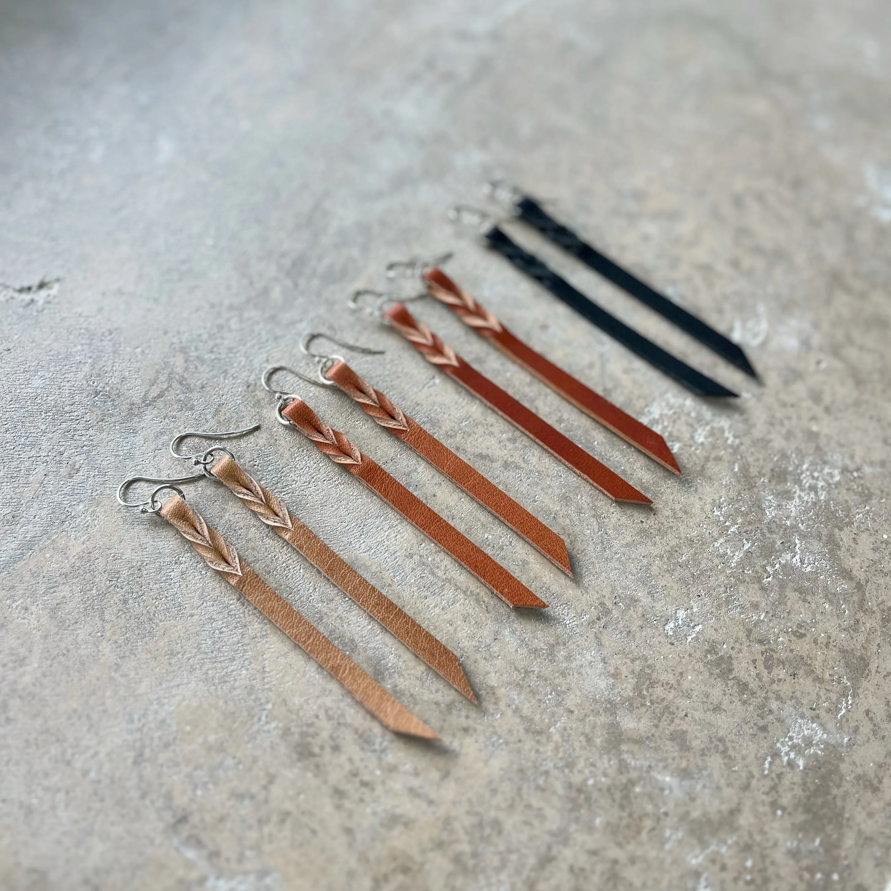 Leather Twist Detail Earrings