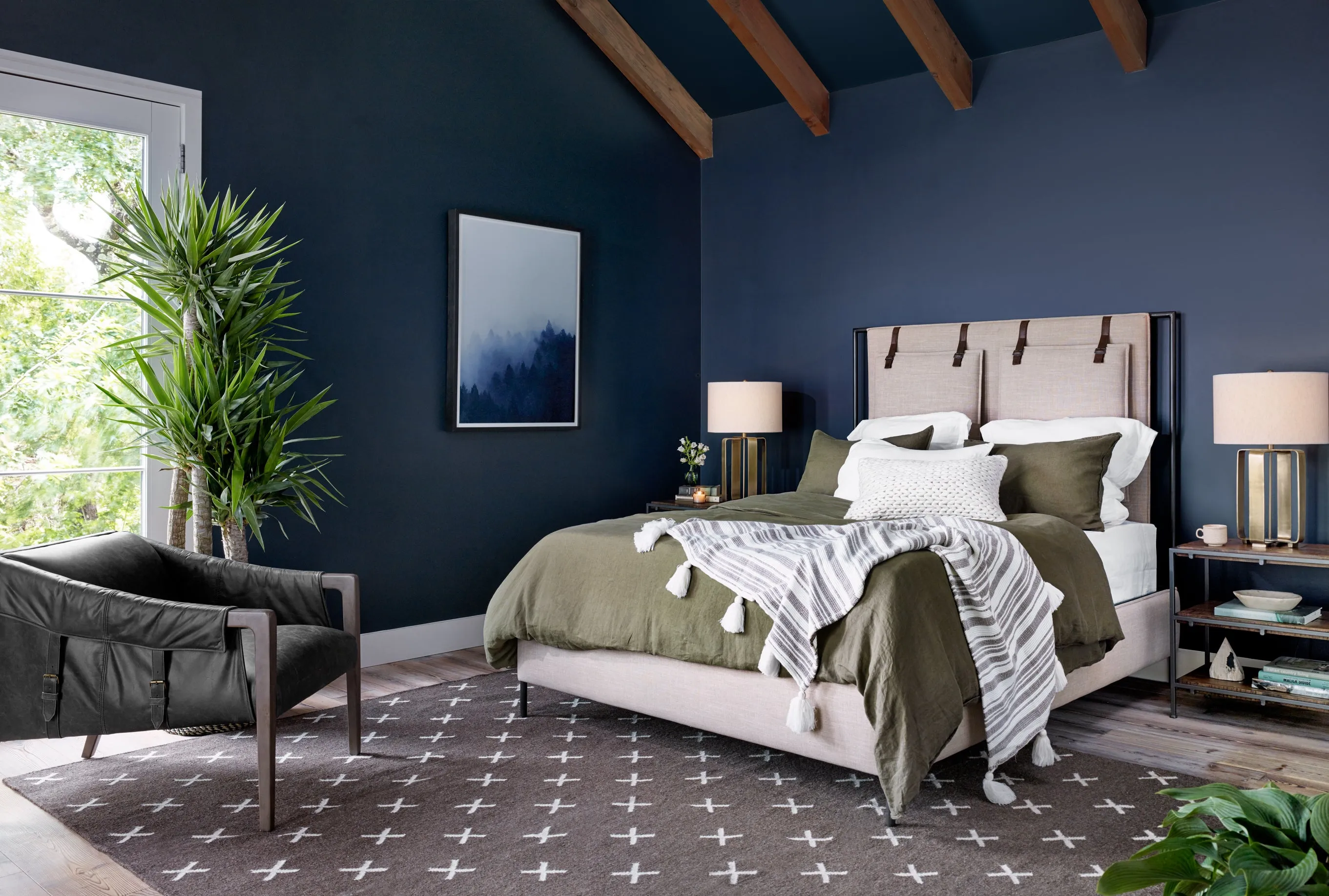 Leigh Upholstered Bed - Palm Ecru