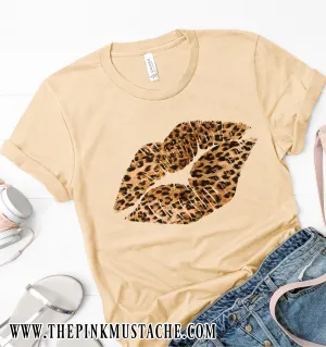 Leopard Lips Shirt / Fun Leopard Rocker Tee