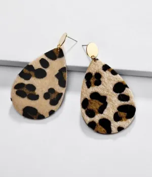 Leopard PU Leather Earrings