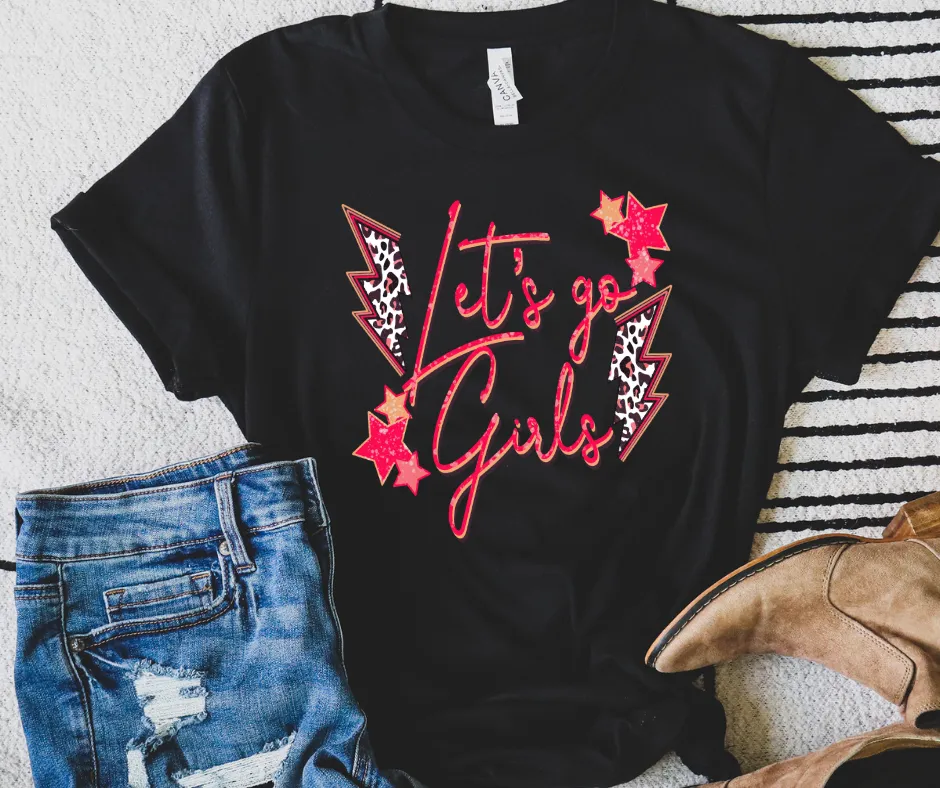 Lightening Bolt Let's Go Girls Black Tee