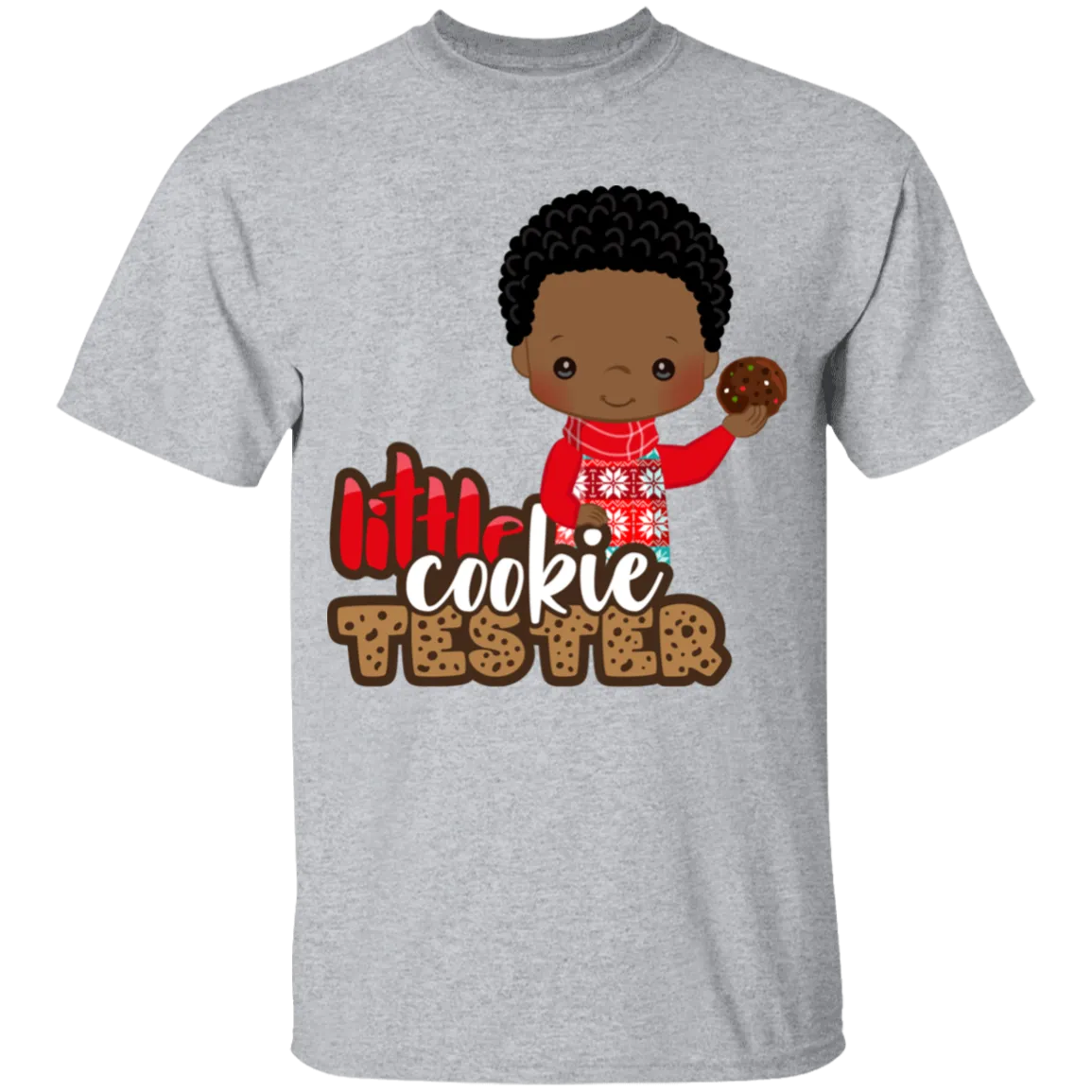 Little Cookie Tester African American Boy100% Cotton T-Shirt