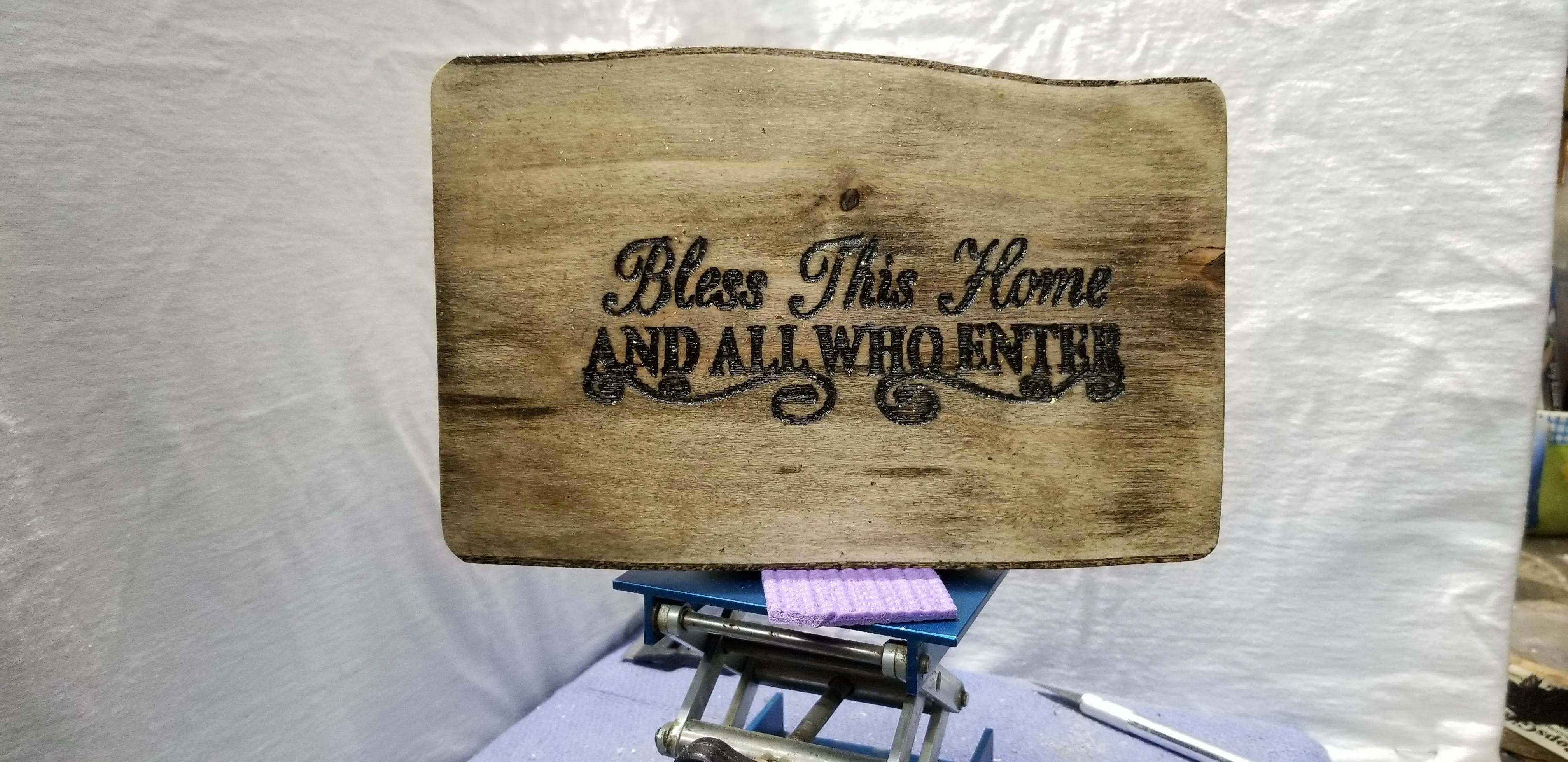 Live Slab Bless This Home house warming plaque