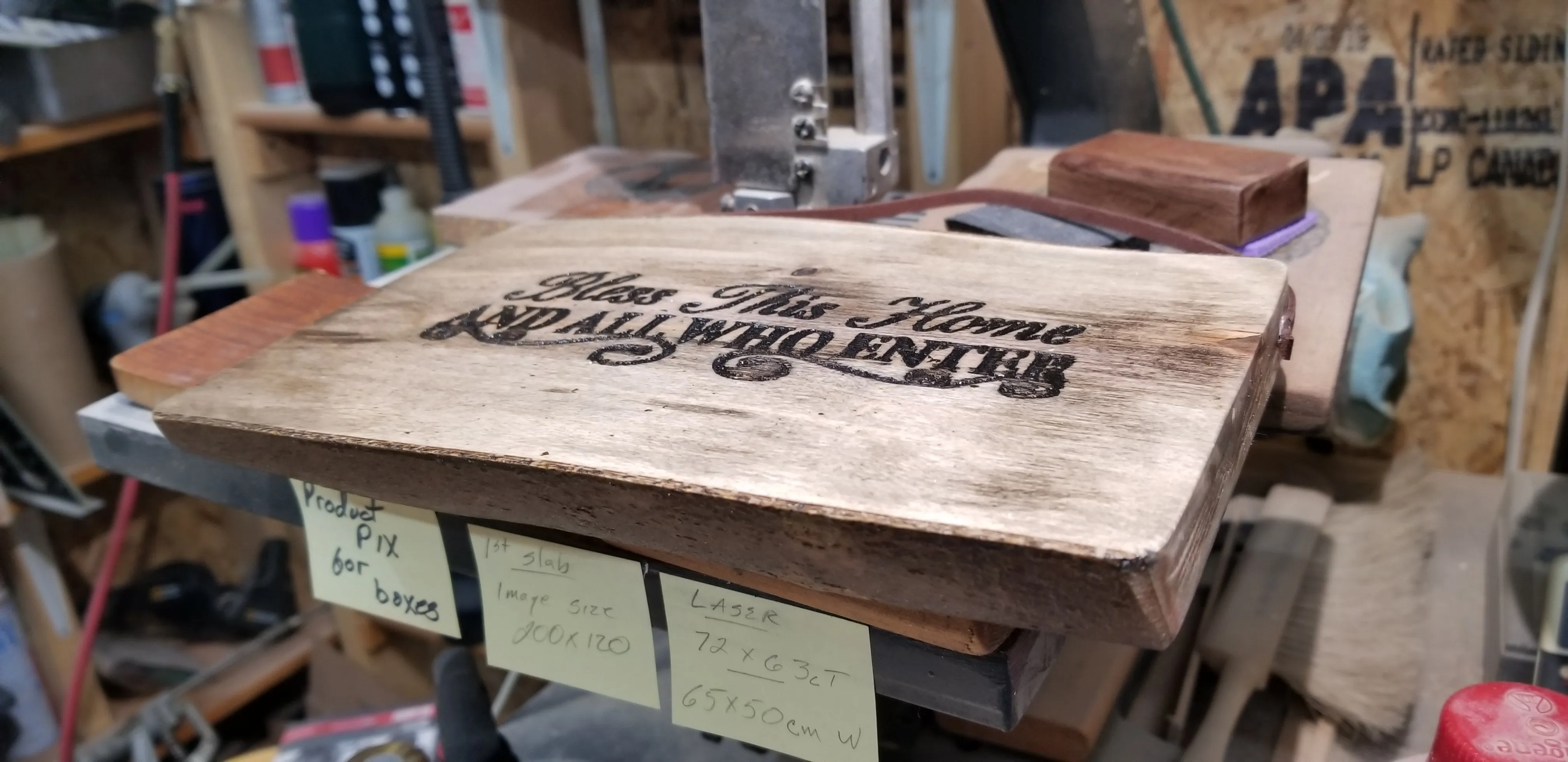 Live Slab Bless This Home house warming plaque