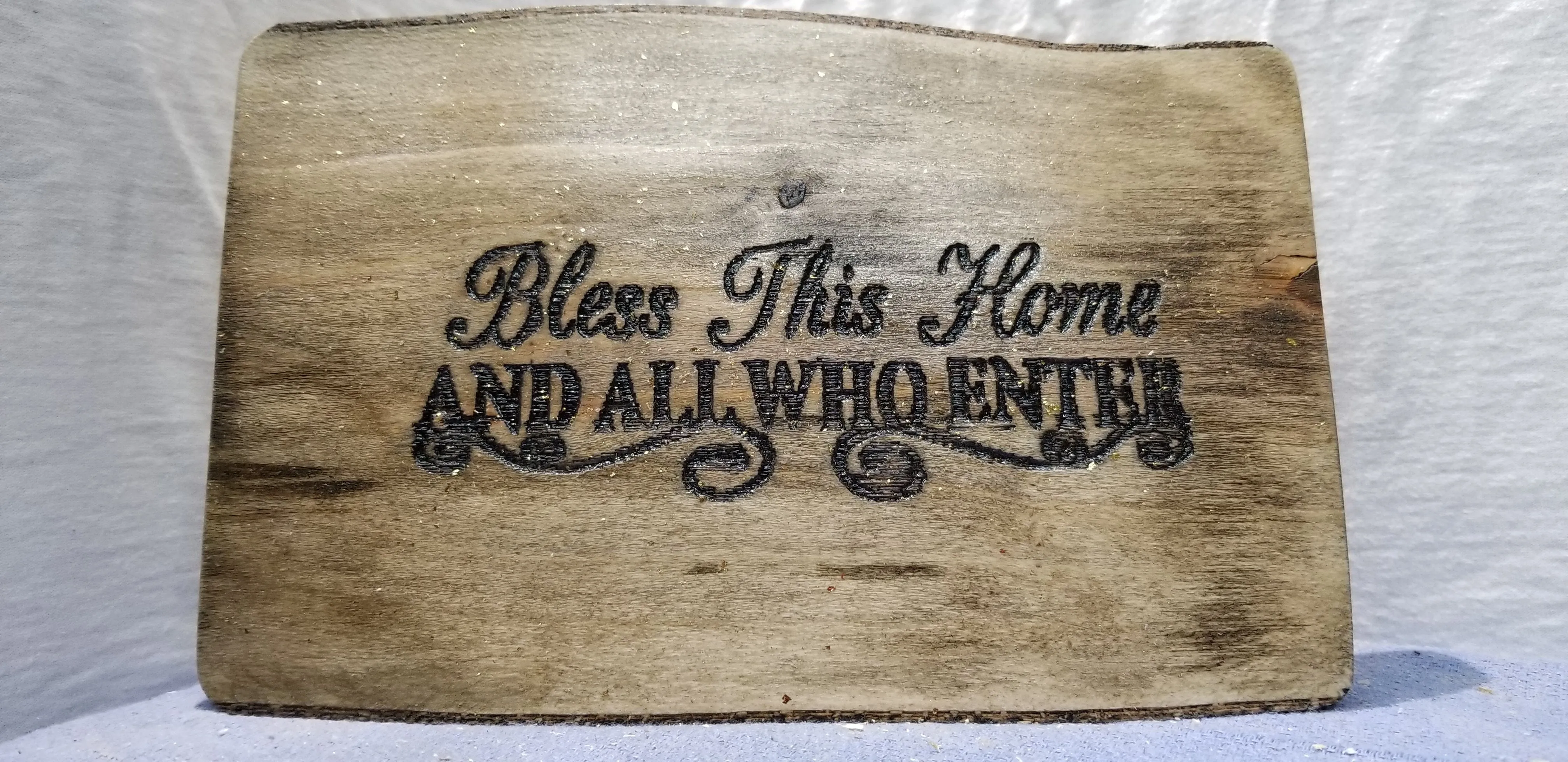 Live Slab Bless This Home house warming plaque