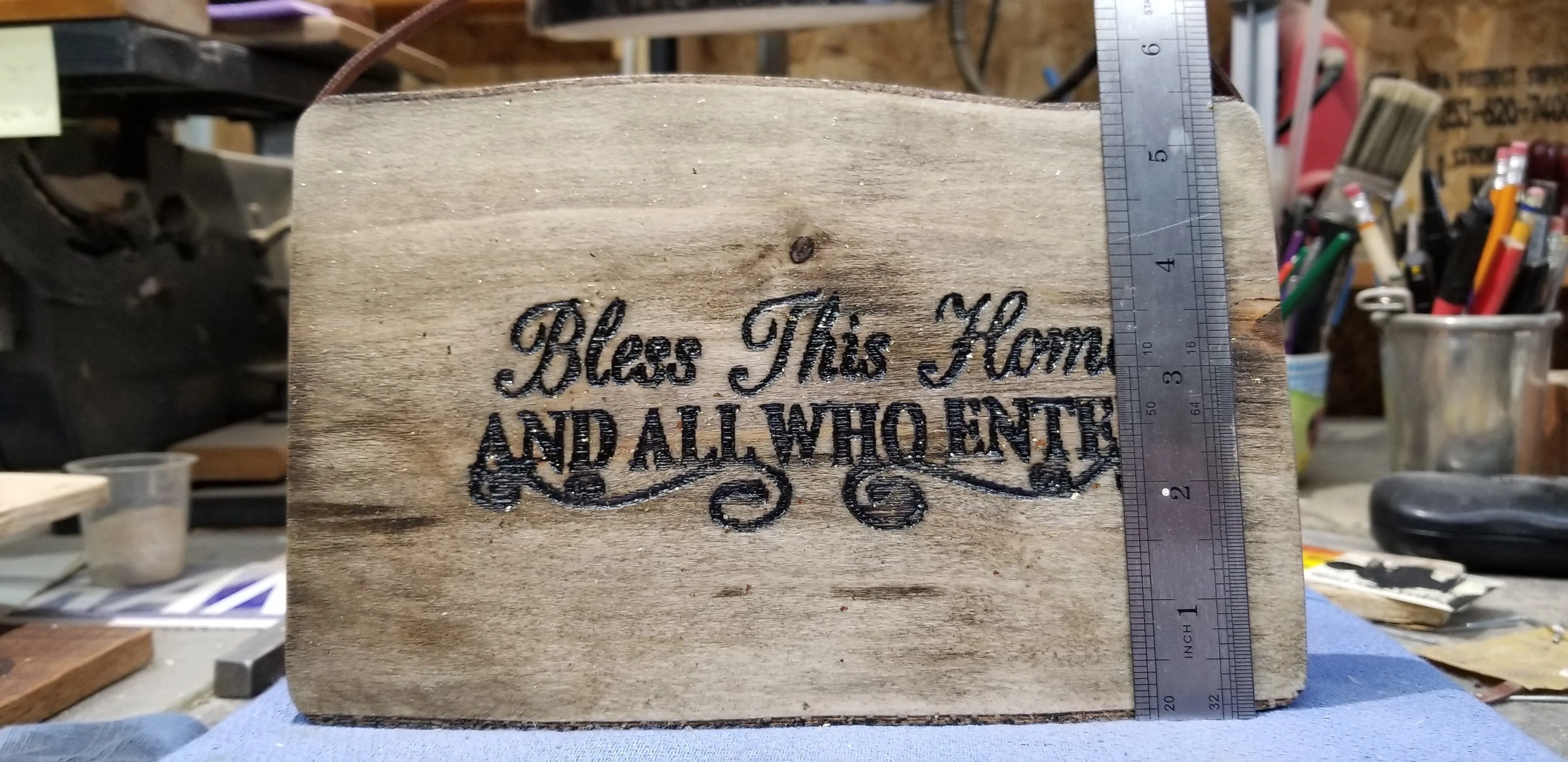 Live Slab Bless This Home house warming plaque