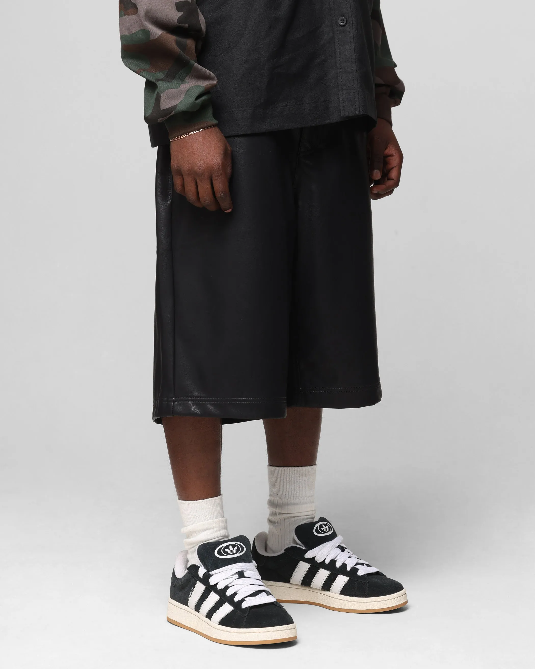 Loiter Collateral PU Leather Jorts Black