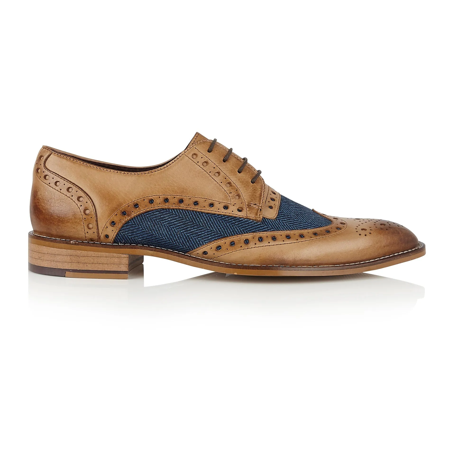 London Brogues William Derby Tan/Blue