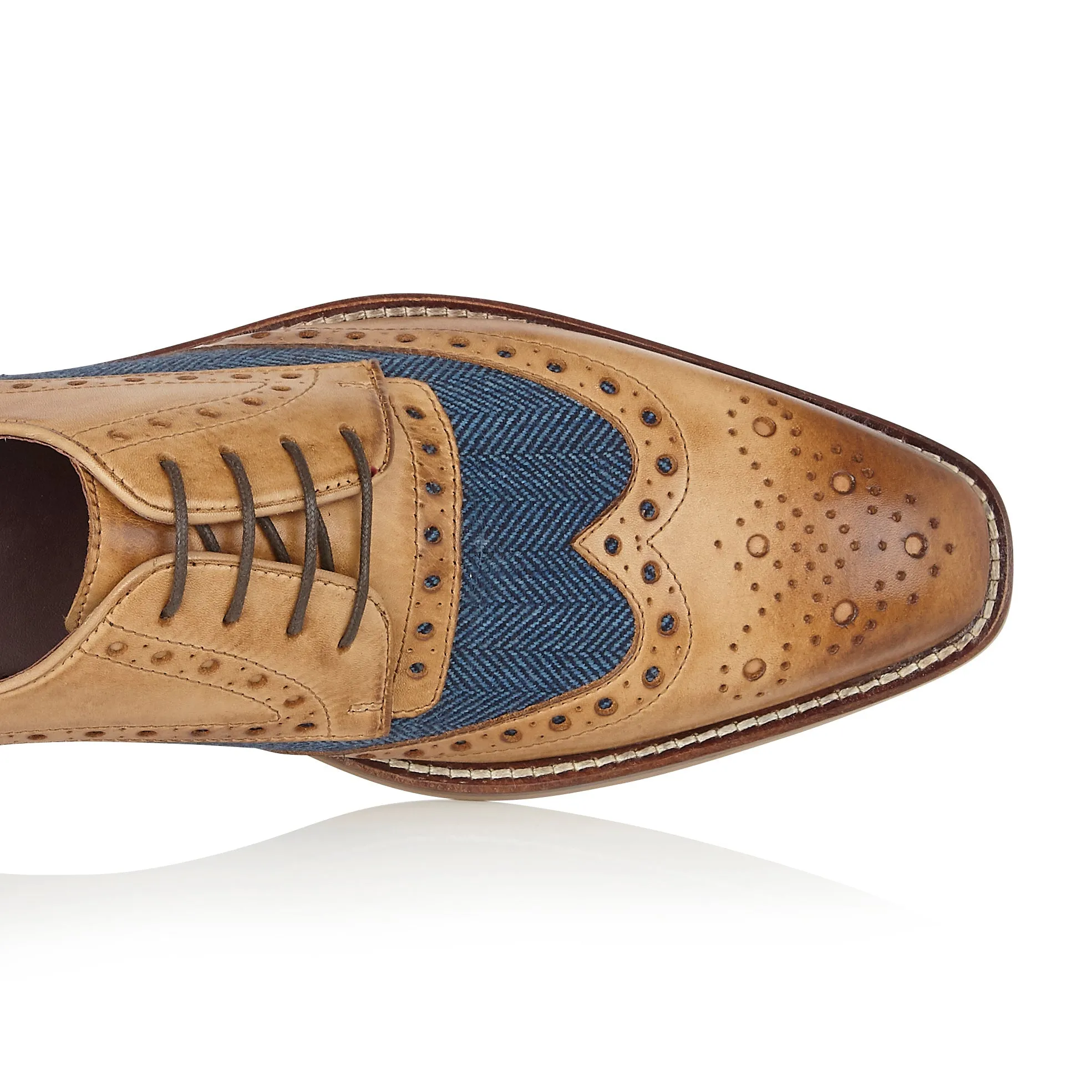 London Brogues William Derby Tan/Blue