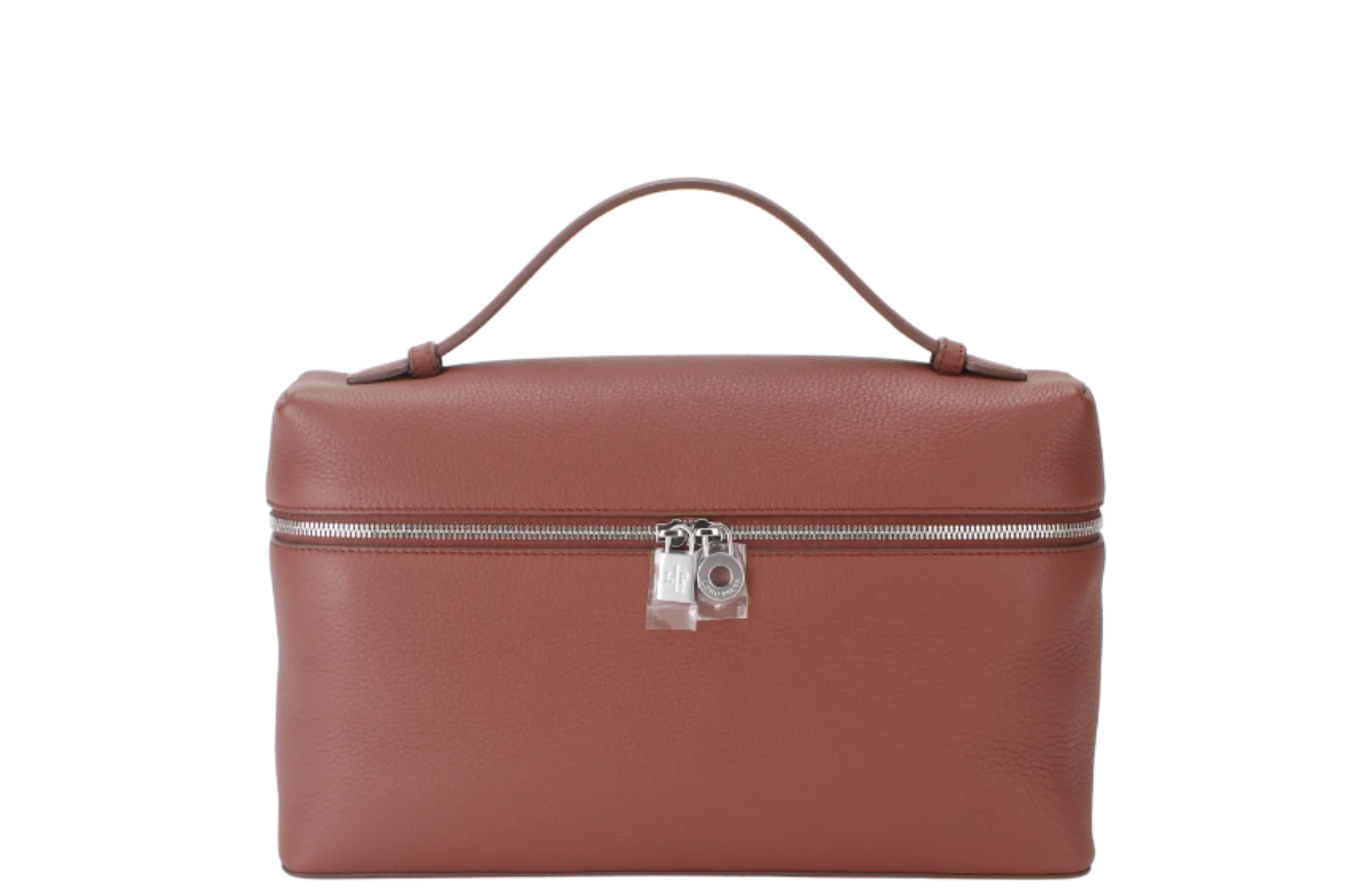 LORO PIANA EXTRA BAG L27 BARK TREE COLOR (HOMC) GRAINED CALFSKIN SILVER HARDWARE WITH DUST COVER AND BOX