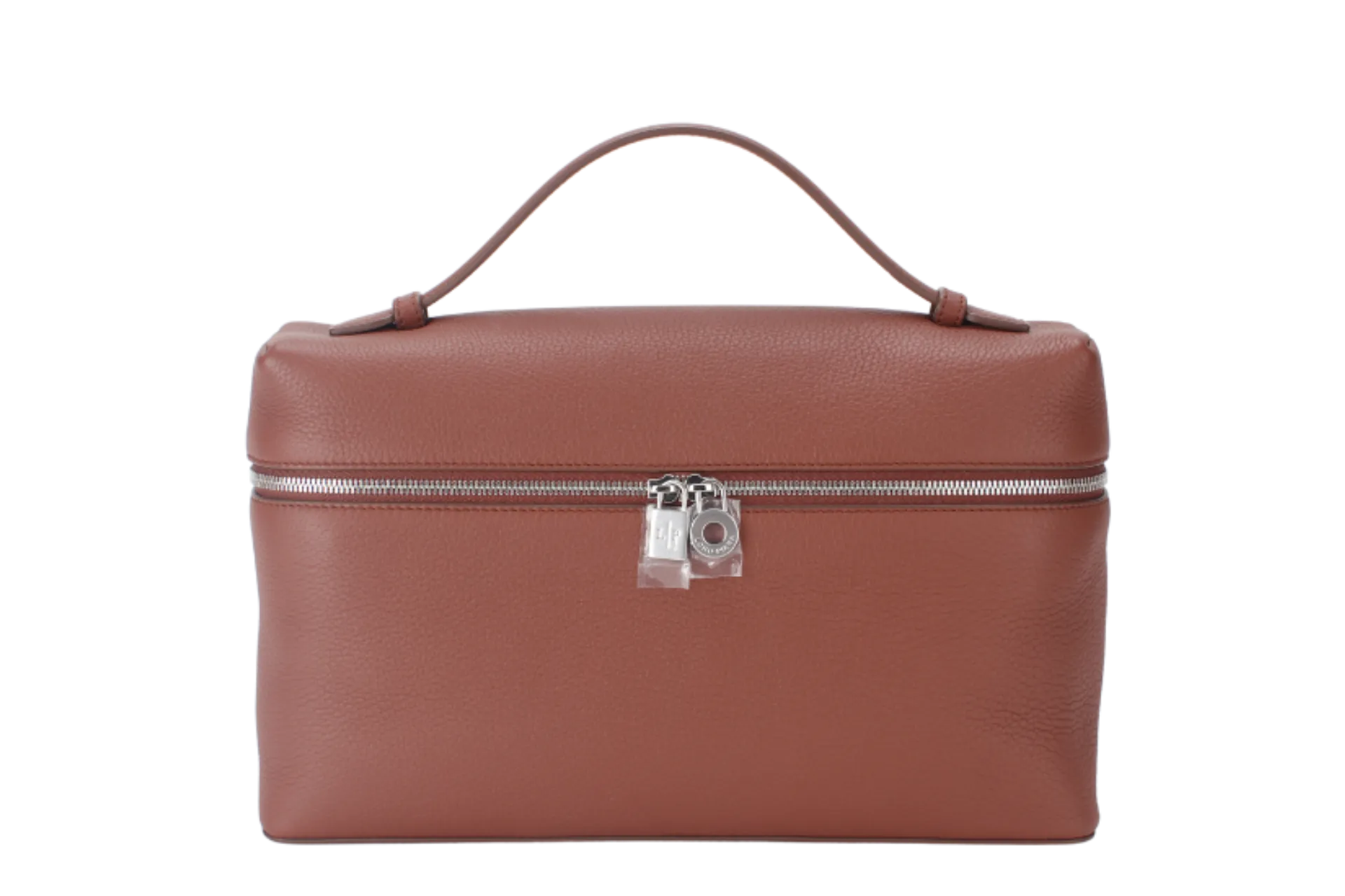 LORO PIANA EXTRA BAG L27 BARK TREE COLOR (HOMC) GRAINED CALFSKIN SILVER HARDWARE WITH DUST COVER AND BOX