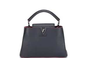 LOUIS VUITTON CAPUCINS BB (AR1105) MARINE ROUGE COLOR TAURILLON LEATHER SILVER HARDWARE, WITH STRAP & DUST COVER