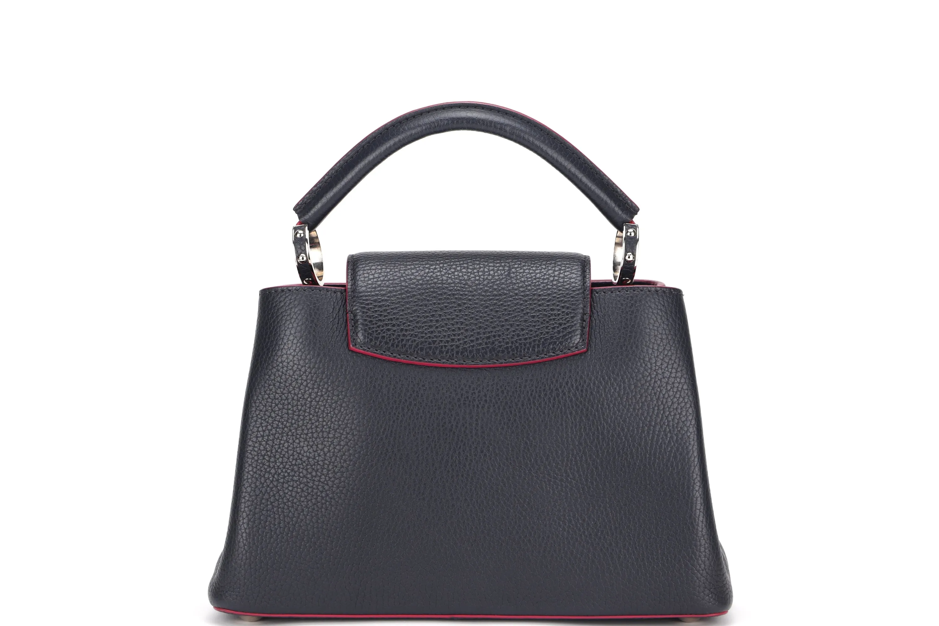LOUIS VUITTON CAPUCINS BB (AR1105) MARINE ROUGE COLOR TAURILLON LEATHER SILVER HARDWARE, WITH STRAP & DUST COVER