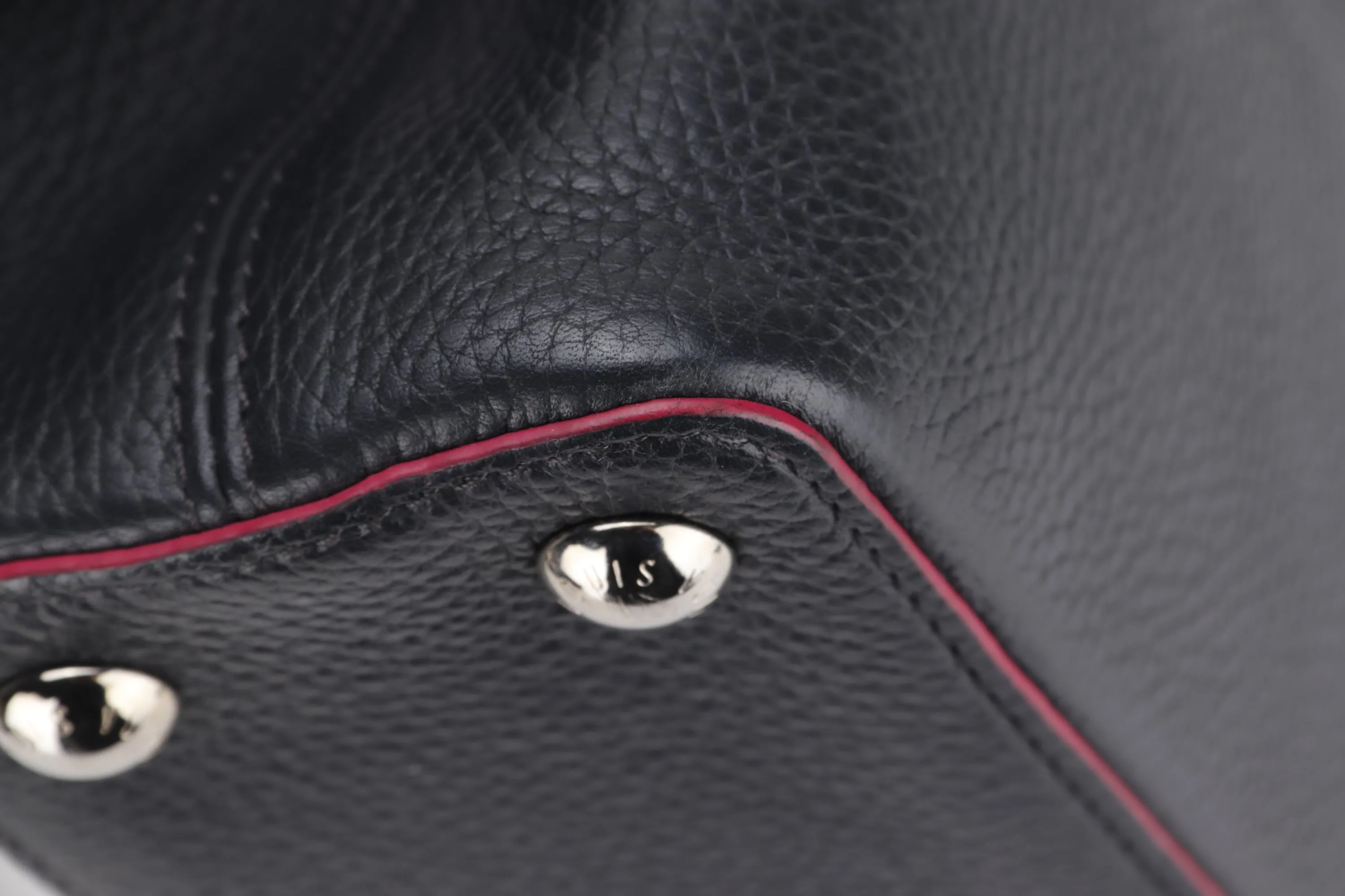 LOUIS VUITTON CAPUCINS BB (AR1105) MARINE ROUGE COLOR TAURILLON LEATHER SILVER HARDWARE, WITH STRAP & DUST COVER