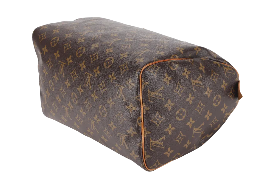 LOUIS VUITTON SPEEDY 30 MONOGRAM CANVAS GOLD HARDWARE WITH PADLOCK, NO KEYS & DUST COVER