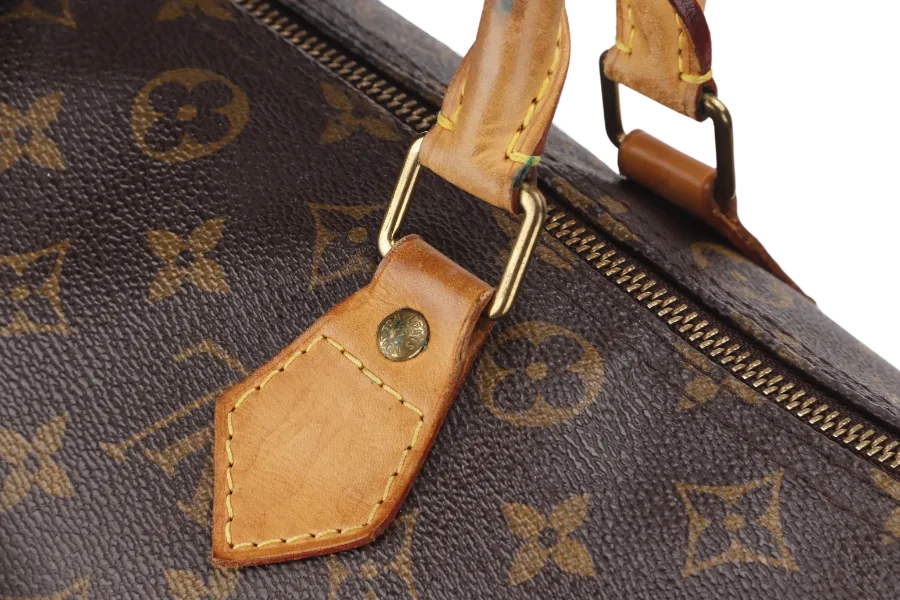 LOUIS VUITTON SPEEDY 30 MONOGRAM CANVAS GOLD HARDWARE WITH PADLOCK, NO KEYS & DUST COVER