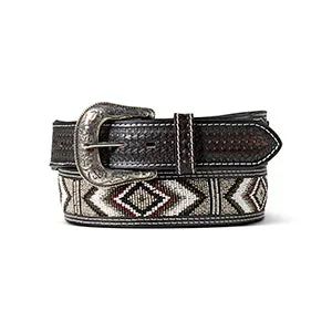 M&F Ariat Belt 1 1/2'' Embossed Beaded Black A1040901