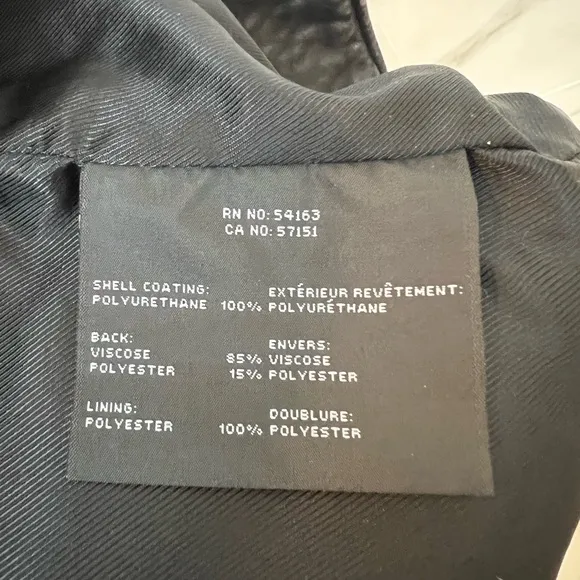 Marc New York Black Faux  Leather Moto Vest w/ Rose Gold Accents, Size L