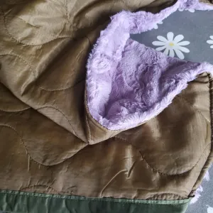 MARPAT Coyote Camo Pattern Woobie Weighted Blanket Lavendar Faux Fur
