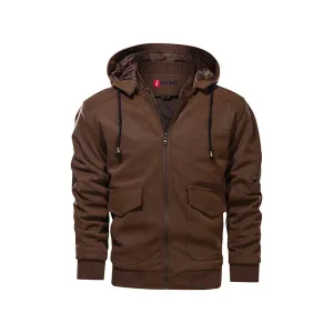 Marziano Leather Jacket “ Saddle Brown, Removable Hoodie