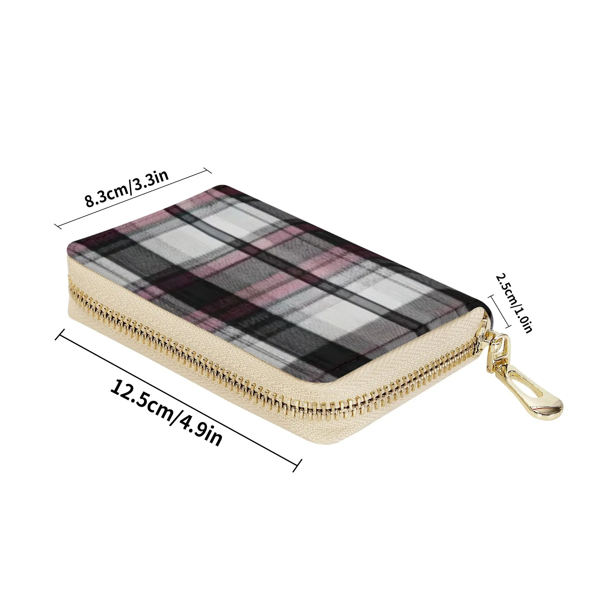 Melisa Design Pink, White, & Black Plaid PU Leather Satchel Bag