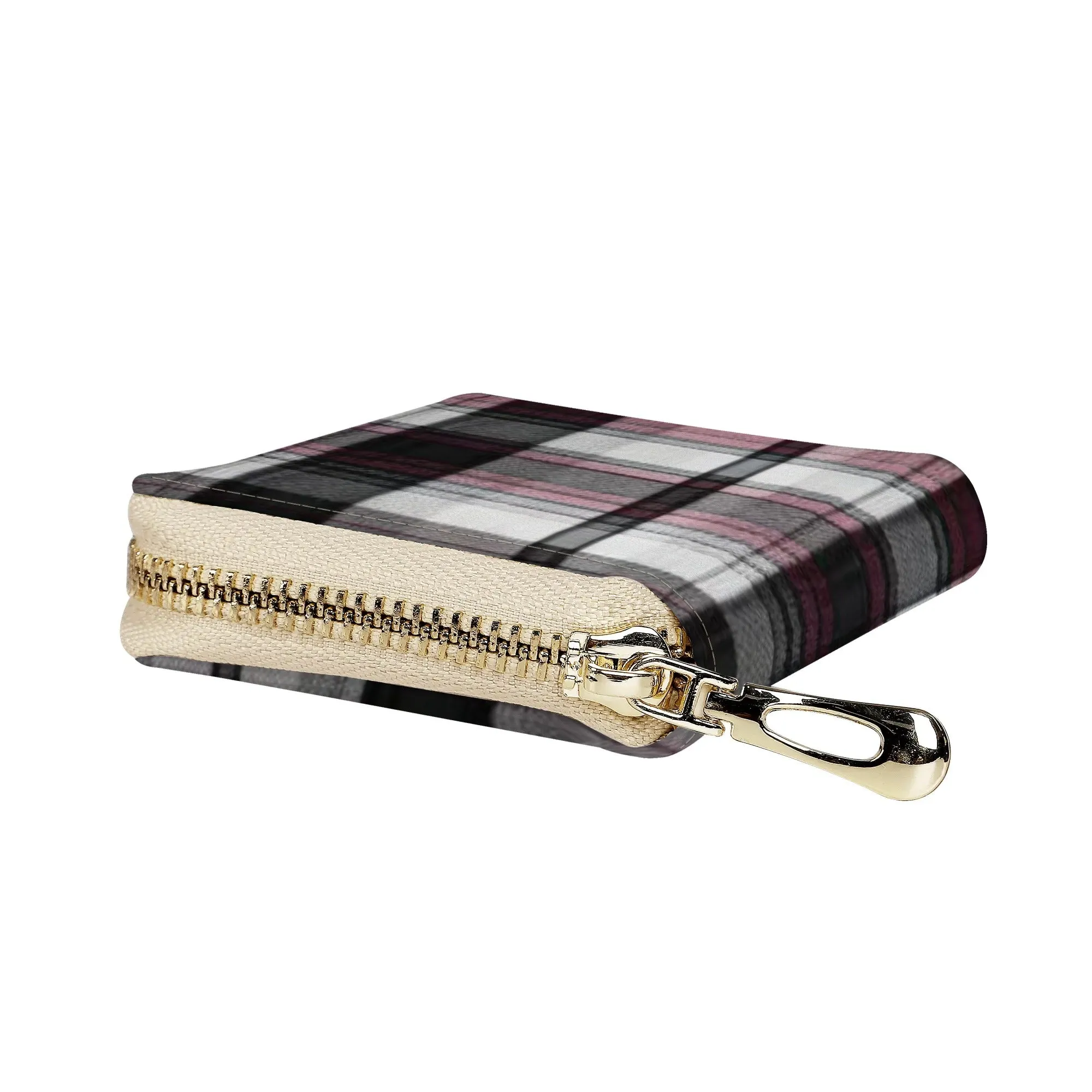 Melisa Design Pink, White, & Black Plaid PU Leather Satchel Bag