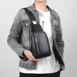 Men's Leather Business Fashion High-grade Large Capacity Men's Chest Bags