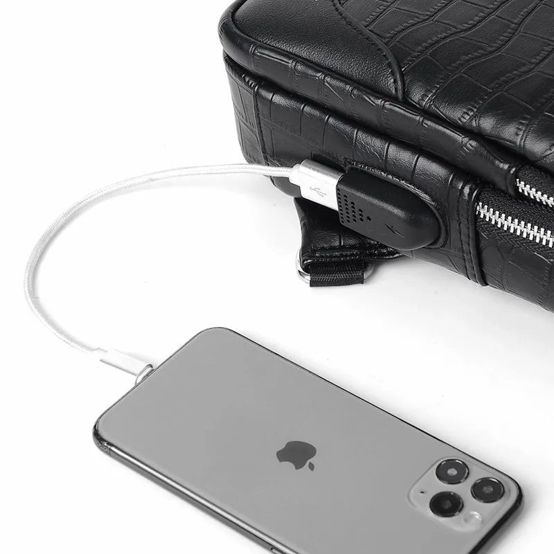Men's Leather Business Fashion High-grade Large Capacity Men's Chest Bags