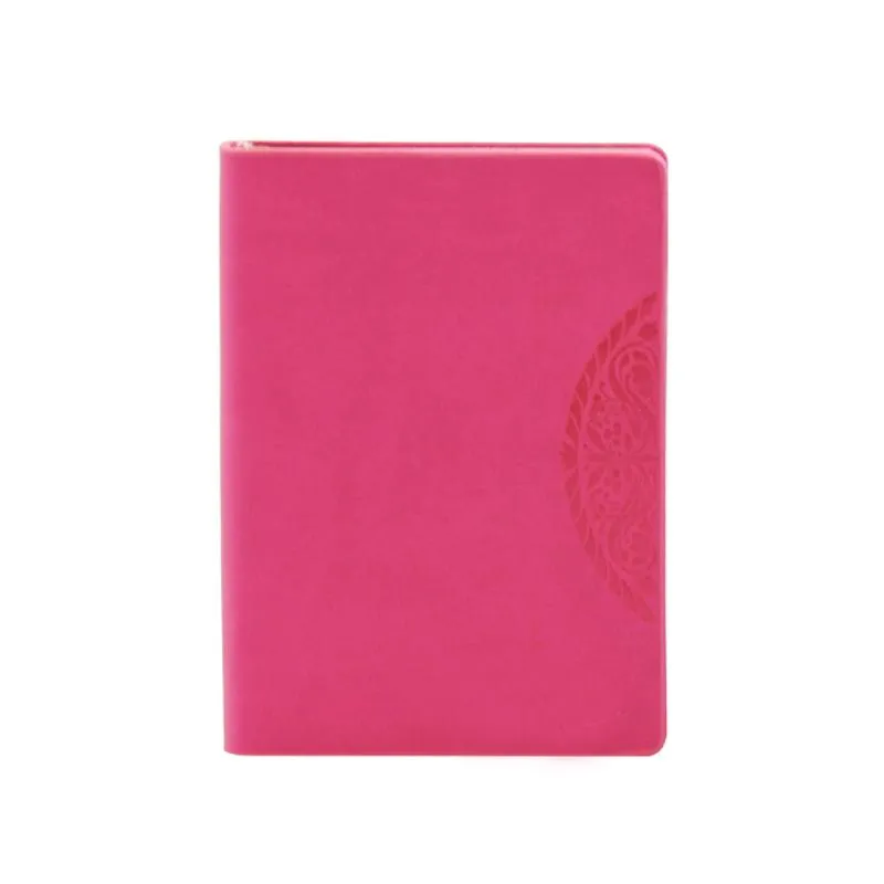 Mini Notebook With Embossed Flower Pattern On Pu Leather Cover