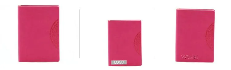 Mini Notebook With Embossed Flower Pattern On Pu Leather Cover