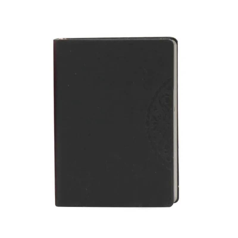 Mini Notebook With Embossed Flower Pattern On Pu Leather Cover