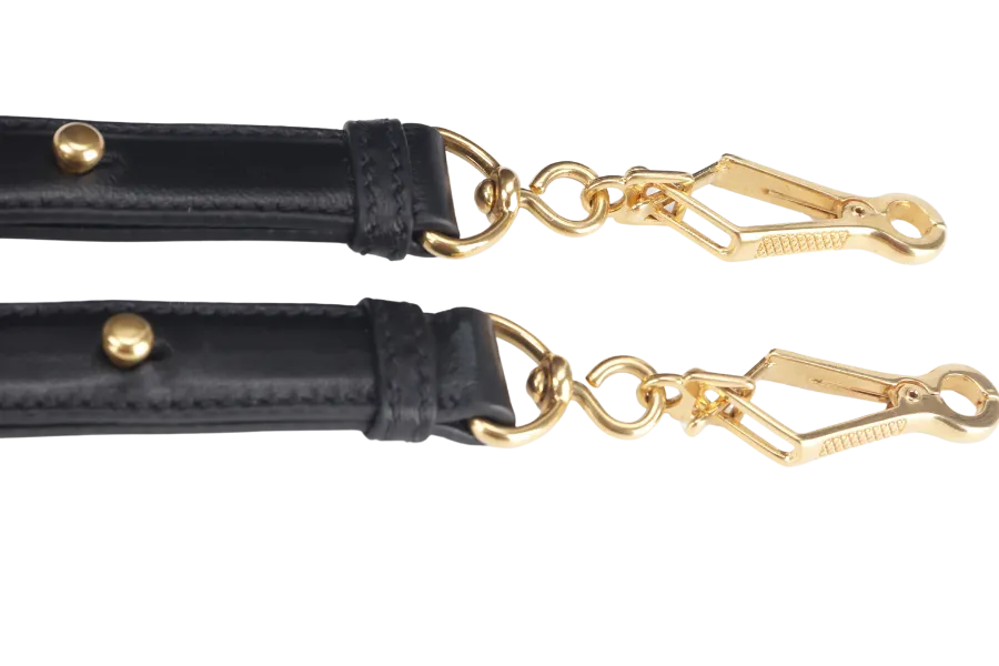 MIU MIU MATELLASE COFFER 42 BLACK CALFSKIN GOLD HARDWARE WITH STRAPS AND DUST COVER